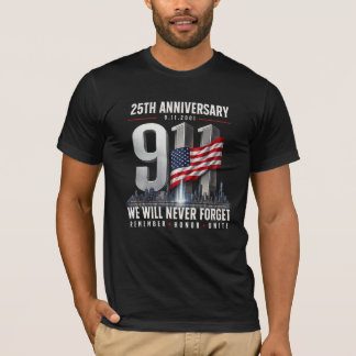 9/11 25周年記念日 忘れない 2001-2026 Tシャツ