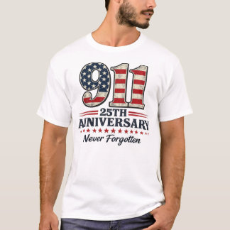9/11 25周年記念 アメリカを忘れない Tシャツ