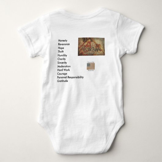 9-12プロジェクトのモザイクおよび12の価値 ベビーボディスーツ (裏面)