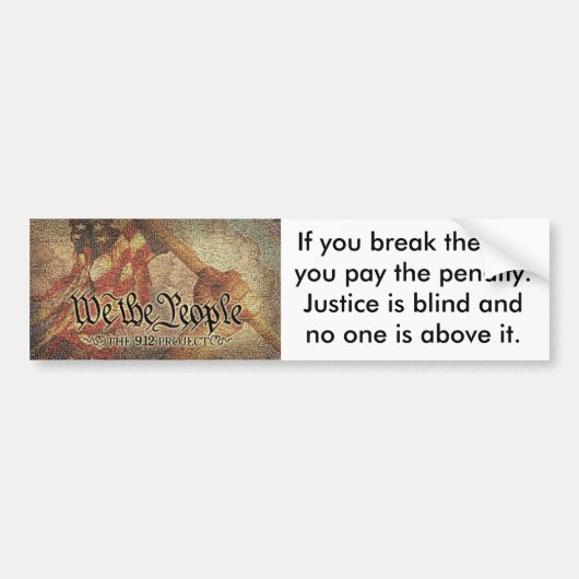 9-12プロジェクトのモザイクおよび9つの主義 バンパーステッカー (正面)