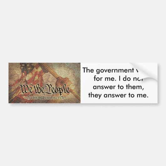 9-12プロジェクトのモザイクおよび9つの主義 バンパーステッカー (正面)