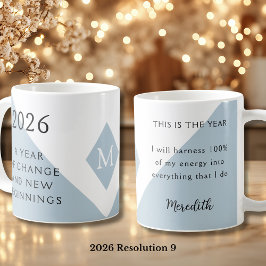 9. 2026年変革の年に向けての新年の決意 コーヒーマグカップ