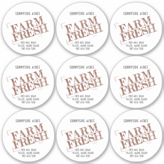 9 2.5インチレッドファームのフレッシュヴィンテージスタイル製品 シール (正面)