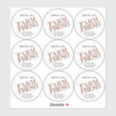 9 2.5インチレッドファームのフレッシュヴィンテージスタイル製品 シール (シート)