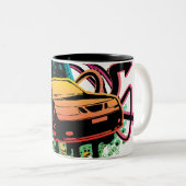 9 5航空機のグランジなスタイルのマグ ツートーンマグカップ (正面右)