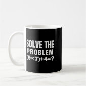 (9×7)+4=_ 問題を解く 面白い数学の先生 コーヒーマグカップ (左)