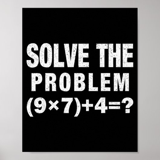 (9×7)+4=_ 問題を解く 面白い数学の先生 ポスター (正面)
