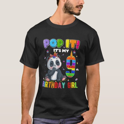 9 9頭目のパンダユニコーン ポップイット Tシャツ (正面)