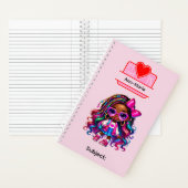 9 African American Girl Writing Supplies Students ノートブック (内側)