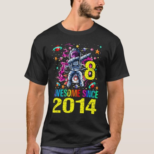 9 Awesome Since 2013 Astronaut 9th Birthday Space Tシャツ (正面)
