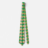 9 ball Art Pattern Green Tie ネクタイ (正面)