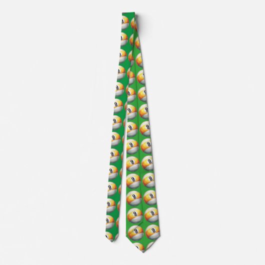 9 ball Art Pattern Green Tie ネクタイ (裏面)