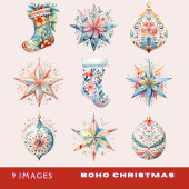 9 Bohoクリスマスカスタムカットビニールシール シール