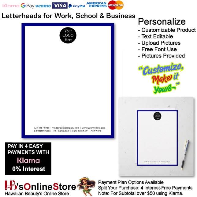 9 Business Blue Logo Letterhead Business Brand  レターヘッド (9 Business Blue Logo Letterhead Business Brand Name.)