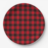 9" Checkered Round Paper Plate  ペーパープレート (正面)