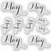 9 Custom Name Word, 2-3 letters Elegant Script Blk シール (正面)