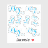 9 Custom Name Word, 2-3 letters Elegant Script Blu シール (シート)