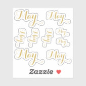 9 Custom Name Word, 2-3 letters Elegant Script Gld シール (シート)