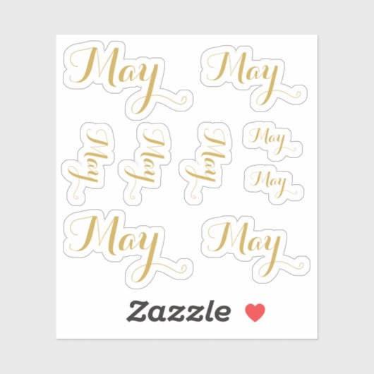 9 Custom Name Word, 2-3 letters Elegant Script Gld シール (シート)