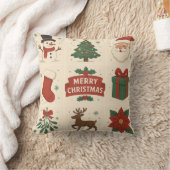 9 Cute Merry Christmas Images クッション (ブランケット)