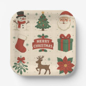 9 Cute Merry Christmas Images ペーパープレート (正面)