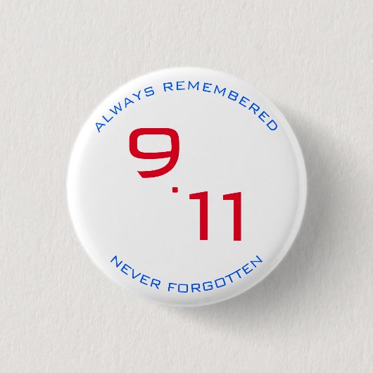 9 ELEVEN白忘れ赤青 缶バッジ (正面)