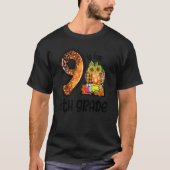 9 Is For 9th Grade Leopard Pumpkin Teacher Fall Th Tシャツ (正面)