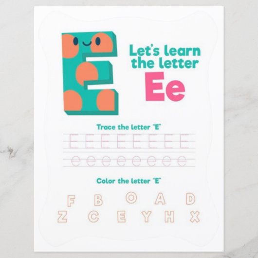 9 Learn To Spell Letter E Teacher Home Schooling (正面)