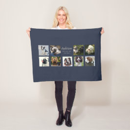9 PETフォトコラージインスタグラム名記念ギフト フリースブランケット