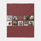 9 PETメモリアルコラージュインスタグラム名ギフト フリースブランケット (正面)