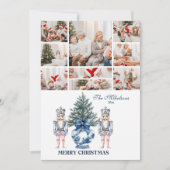 9 Photo Blue Chinoiserie Nutcracker Christmas シーズンカード (正面)