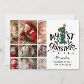 9 Photo Christmas Tree Lights First Christmas シーズンカード (正面)