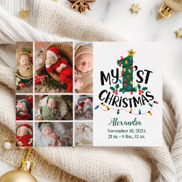 9 Photo Christmas Tree Lights First Christmas シーズンカード