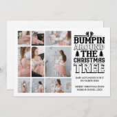 9 Photo Christmas Tree Pregnancy Announcement シーズンカード (正面/裏面)