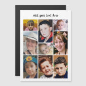 9 photo collage add text white magnetic card マグネット招待状 (正面/裏面)