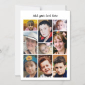 9 photo collage add text white magnetic card マグネット招待状 (正面)