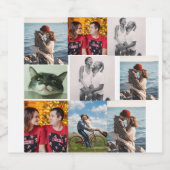 9 Photo Custom Personalized Collage ビールラベル (シングルラベル)