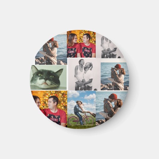 9 Photo Custom Personalized Collage マグネット (正面)