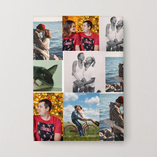 9 Photo Custom Personalized Collage 缶バッジ