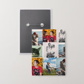 9 Photo Custom Personalized Collage 缶バッジ (正面/裏面)