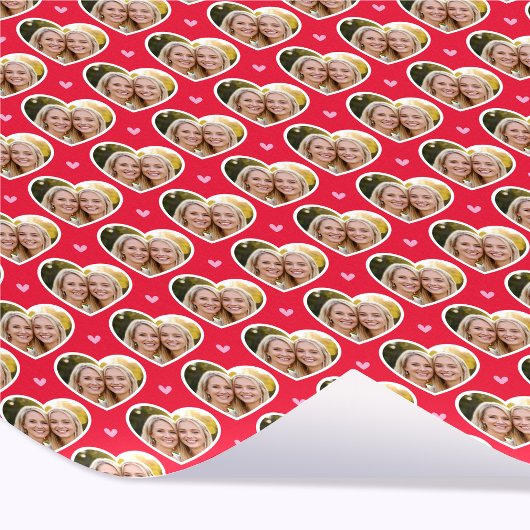 9 Photo Cute Love Heart Elegant Red Pink Pattern ラッピングペーパー