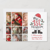 9 Photo Cute Santa Baby 1st Christmas シーズンカード (正面)
