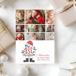 9 Photo Cute Santa Baby 1st Christmas シーズンカード