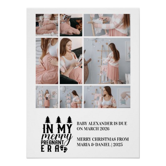 9 Photo In My Merry Pregnant Era クリスマス ポスター (正面)