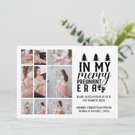 9 Photo In My Merry Pregnant Era Christmas シーズンカード