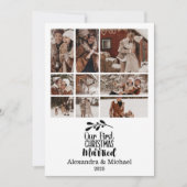 9 Photo Minimialist Our First Christmas Married シーズンカード (正面)