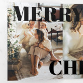 9 Photo Oh What Fun Merry Christmas Personalized 三つ折りクリスマスカード (内部最初)