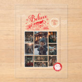 9 Photo Polar Express Christmas Ticket アクリル招待状 (正面)