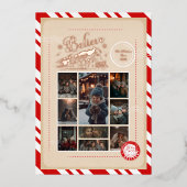 9 Photo Polar Express Christmas Ticket 箔招待状 (正面)