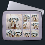 9 Photo Square Collage -文字付き – オーキッドパープル ラップトップスリーブ<br><div class="desc">このデザインには正方形または自撮り写真を使用できる。8枚の正方形の写真を使ってユニーク贈り物を作る。または保ヒバの子犬とトレンディーを作ることができる。変更をもし行うには、ツークリックルの写真を調整する必要がある。</div>